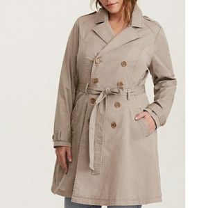Torrid A-line Mixed Fabric Trench Coat